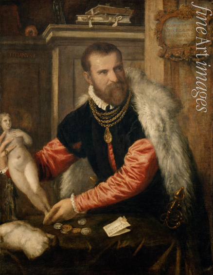 Tizian - Porträt von Jacopo Strada (1507-1588)