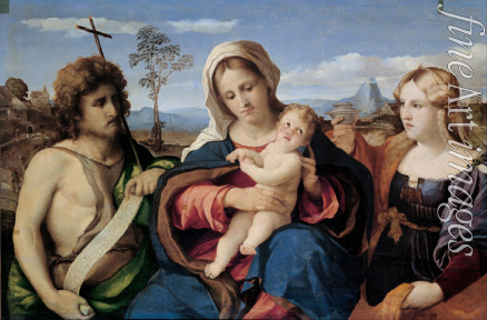 Palma il Vecchio Jacopo der Ältere - Madonna und Kind mit Heiligen Johannes dem Täufer und Maria Magdalena
