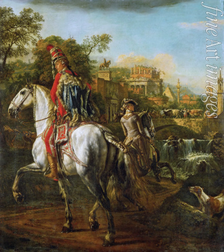 Bellotto Bernardo - Equestrian Portrait of a Hussar Officer