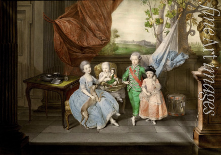 Zoffani Johann - Prinz Ludwig von Parma (1773-1803) mit seinen drei ältesten Geschwistern Karoline (1770-1804), Marie Antonie (1774-1841) und Cha
