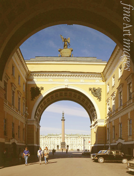 Rossi Carlo - Das Generalstabsgebäude mit Triumphbogen in Sankt Petersburg