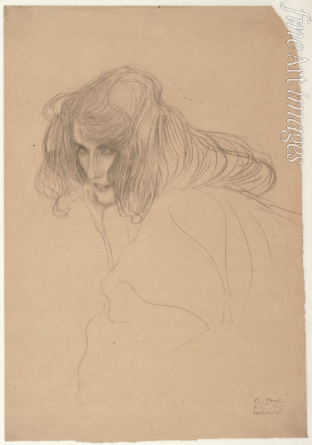 Klimt Gustav - Study of a woman's head in three-quarter profile (Study for Unchastity in the Beethoven Frieze)