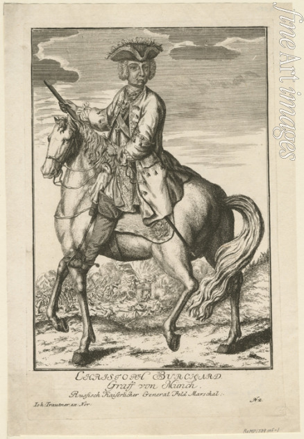 Trautner August Johann the Elder - Portrait of Count Burkhard Christoph von Münnich (1683-1767)