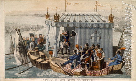 Debret Jean-Baptiste - Meeting of Emperors Alexander I of Russia and Napoleon I of France at the Neman near Tilsit on July 1807