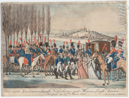 Campe August Friedrich Andreas - Napoleon introducing Empress Marie-Luise to his family outside pavilion near Soissons