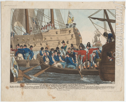 Campe August Friedrich Andreas - Napoleon Bonaparte as prisoner of the English is brought from the Bellerophon to Northumberland on 8 August 1815