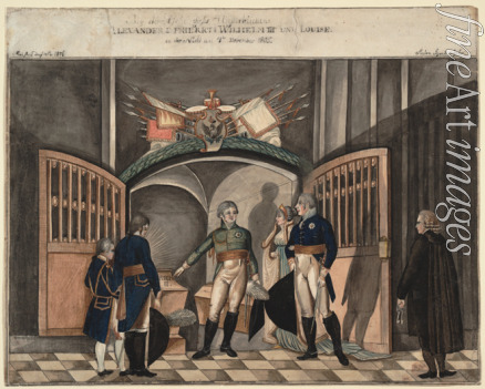 Vogel Anton Ignaz - Alexander I., Friedrich Wilhelm III. und Louise in der Nacht am 4. November 1805