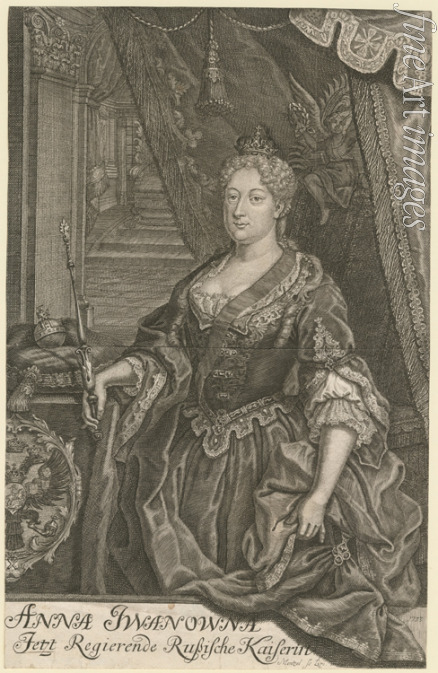 Mentzel (Menzel) Johann Georg - Portrait of Empress Anna Ioannovna (1693-1740)