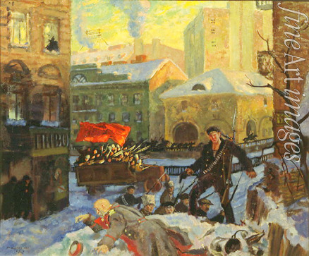 Kustodiew Boris Michailowitsch - Oktober 1917 in Petrograd