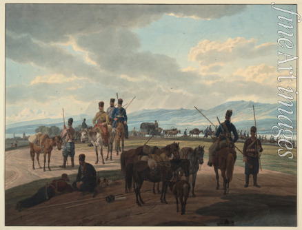 Kobell Wilhelm Ritter von - Russian Cossacks on march