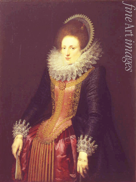 Flemish master - Portrait of a Lady with a fan