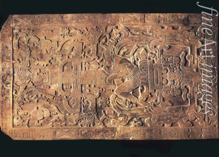 Präkolumbische Kunst - Grabplatte des Königs Pakal aus dem Tempel der Inschriften, Palenque