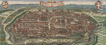 Hoefnagel Jacob - Bird's-eye view of Vienna from North