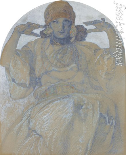Mucha Alfons Marie - Porträt von Jaroslava, Tochter des Künstlers 