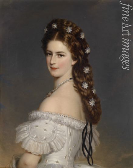 Winterhalter Franz Xavier - Empress Elisabeth of Austria with Diamond stars in her hair