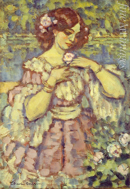 Guérin Charles François Prosper - Girl With a Rose