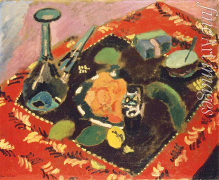 Matisse Henri - Geschirr und Früchte auf dem rot-schwarzen Teppich (Le Tapis Rouge)