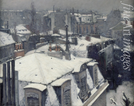 Caillebotte Gustave - Rooftops in the Snow (Snow effect)