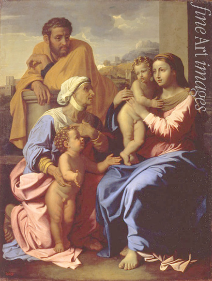 Poussin Nicolas - Die Heilige Familie mit dem Johannesknaben und der heiligen Elisabeth