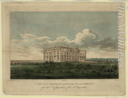 Strickland William - View of the White house in the city of Washington after the conflagration of the 24th August 1814