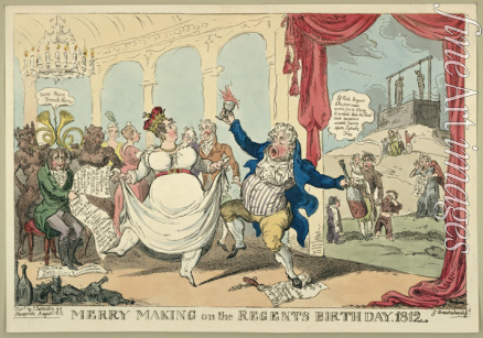 Cruikshank George - Merry making on the regents birth day, 1812