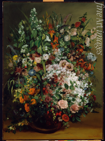 Courbet Gustave - Blumenstrauß in einer Vase