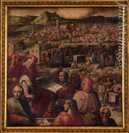 Vasari Giorgio - Arnolfo di Cambio zeigt den Plan der Vergrösserung von Florenz