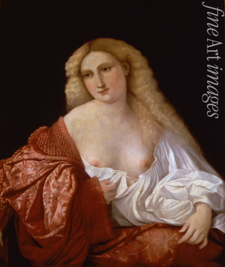 Palma il Vecchio Jacopo der Ältere - Frauenbildnis (Bildnis einer Kurtisane)