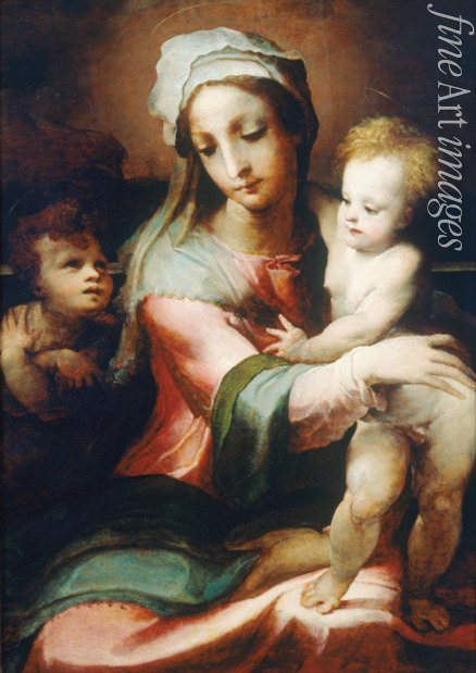 Beccafumi Domenico - Madonna and child with infant John the Baptist