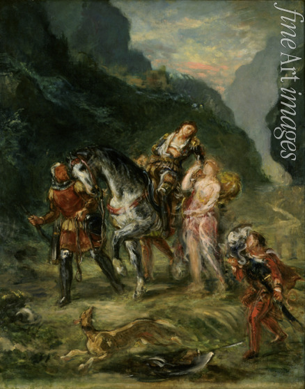 Delacroix Eugène - Angelika und der verletzte Meodoro