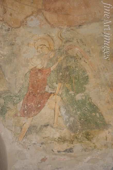 Ancient Russian frescos - Jacob and the Angel