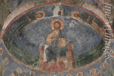 Ancient Russian frescos - Christ Enthroned (Saviour of the World)