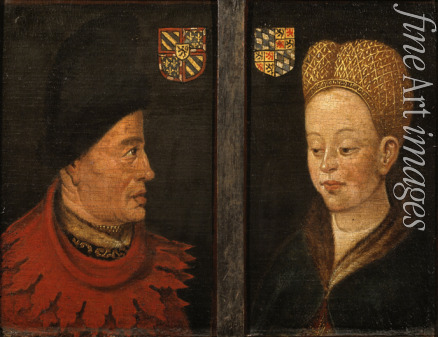 Niederländischer Meister - Doppelporträt von Johann Ohnefurcht und Margarete von Bayern
