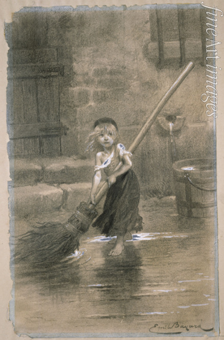 Bayard Émile-Antoine - Cosette. Illustration from Les Misérables by Victor Hugo
