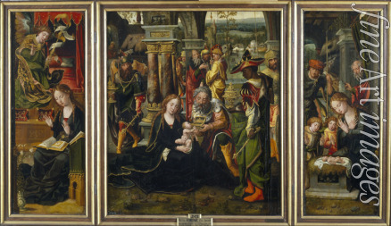 Coecke van Aelst Pieter the Elder - The Annunciation. The Adoration of the Magi. The Adoration of the Shepherds