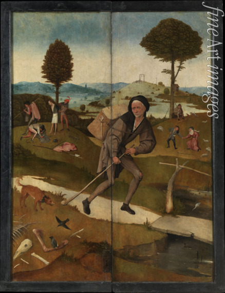 Bosch Hieronymus - Der Pilger (Heuwagen-Triptychon, Rückseite)