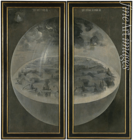 Bosch Hieronymus - Der Garten der Lüste. (Triptychon, Rückseite: Die Schöpfung)