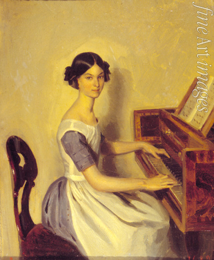 Fedotov Pavel Andreyevich - Portrait of Nadezhda Zhdanovich playing the piano