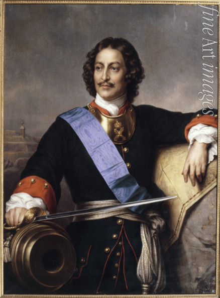 Delaroche Paul Hippolyte - Portrait of Emperor Peter I the Great (1672-1725)