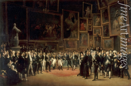 Heim François-Joseph - Charles X bei der Verteilung von Auszeichnungen an Künstler die im Salon des Jahres 1824 im Louvre ausstellten