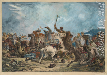 Orlowski (Orlovsky) Alexander Osipovich - Battle between the Kirghiz and Cossacks