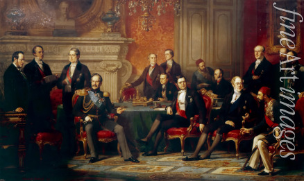 Dubufe Édouard Louis - Der Pariser Kongress 1856