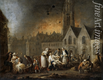 Watteau François-Louis-Joseph - The Grand Square in Lille During the Siege of 1792