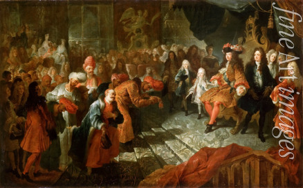 Coypel Antoine - Louis XIV receiving the Persian Ambassador in the Galerie des Glaces at Versailles, 19th February 1715