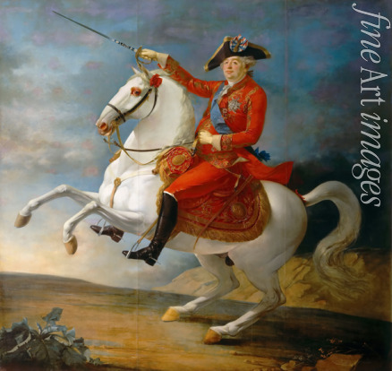 Carteaux Jean Baptiste François - Equestrian Portrait of the King Louis XVI (1754-1793)
