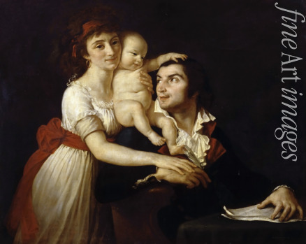 David Jacques Louis - Camille Desmoulins mit seiner Frau Lucile und Kind