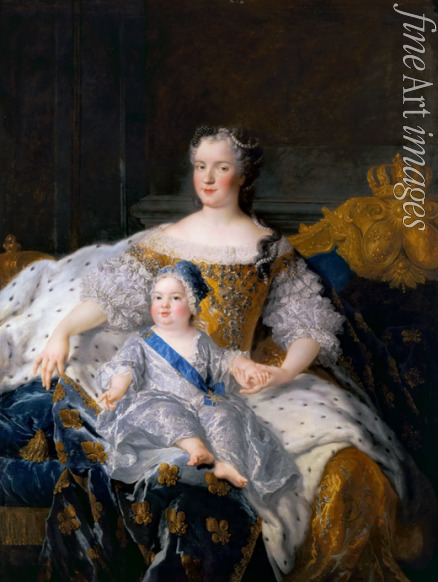 Belle Alexis Simon - Portrait of Marie Leszczynska with Louis, Dauphin of France