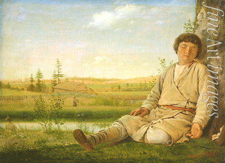 Venetsianov Alexei Gavrilovich - Sleeping Shepherd Boy
