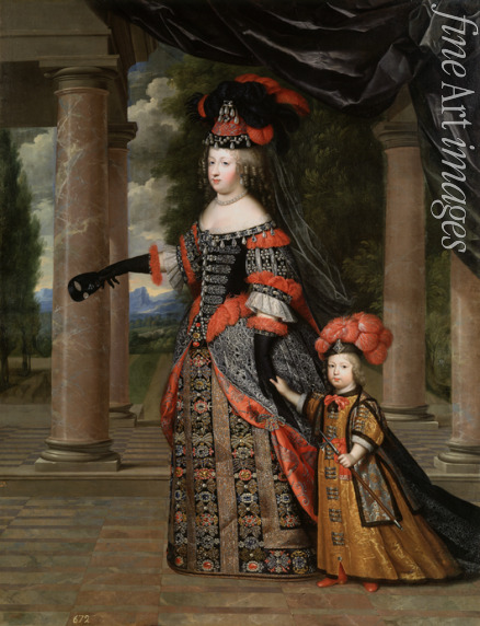 Beaubrun Charles - Maria Theresia von Spanien mit ihrem Sohn dem Dauphin
