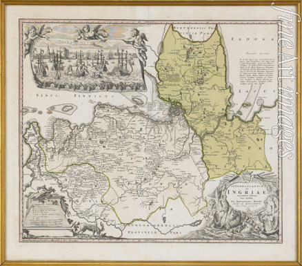 Homann Johann Baptist - Map of Ingria with View of Saint Petersburg